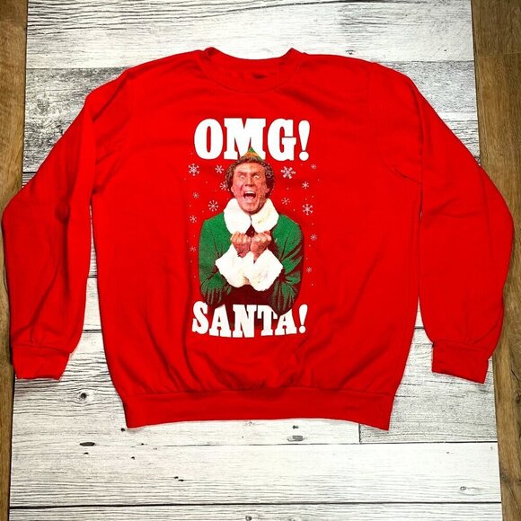 Buddy the Elf "OMG Santa" Christmas Sweatshirt - Picture 1 of 7
